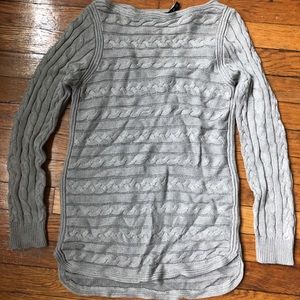 Gray Lauren by Ralph Lauren Cable Scallop Sweater